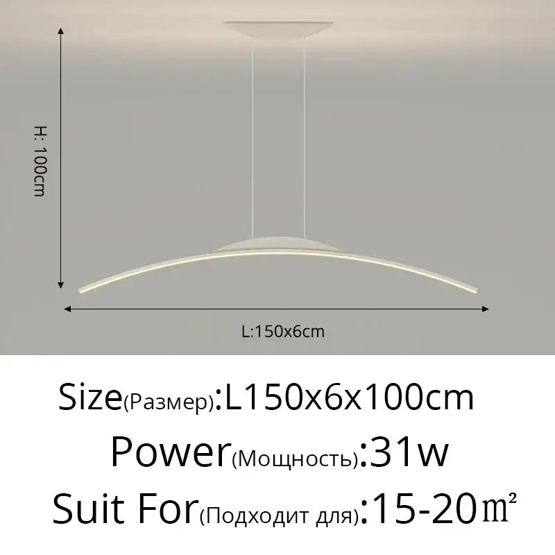 DecorBites™ LED Ceiling Pendant Lamp: Minimalist Chandelier, Height Adjustable, Home Decor Solution