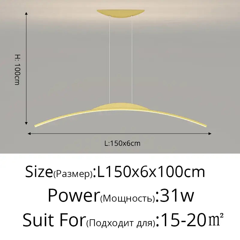 DecorBites™ LED Ceiling Pendant Lamp: Minimalist Chandelier, Height Adjustable, Home Decor Solution