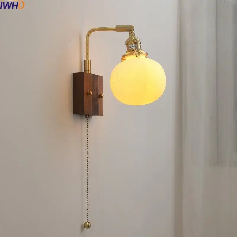 DecorBites™ LED Ceramic Wall Sconce Pull Chain Switch Light Fixture