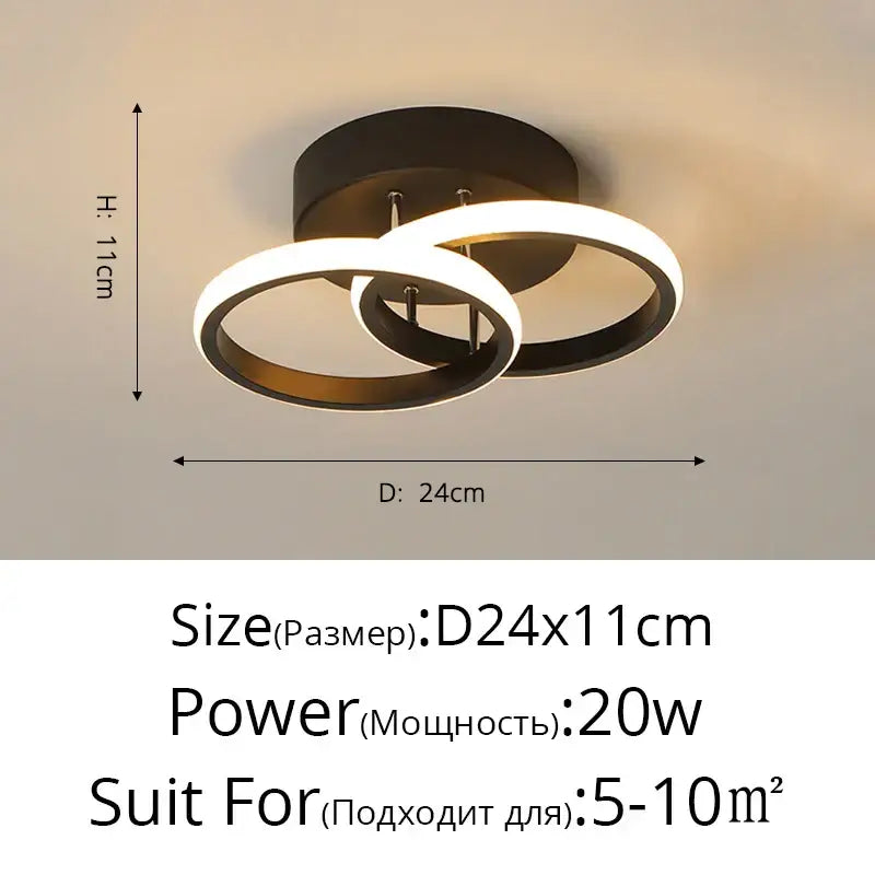 DecorBites™ LED Chandelier Black White Ceiling Lights