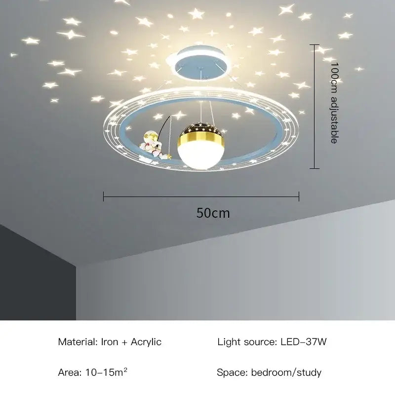 DecorBites™ LED Chandelier for Boy's Room with Remote Control and Modern Design