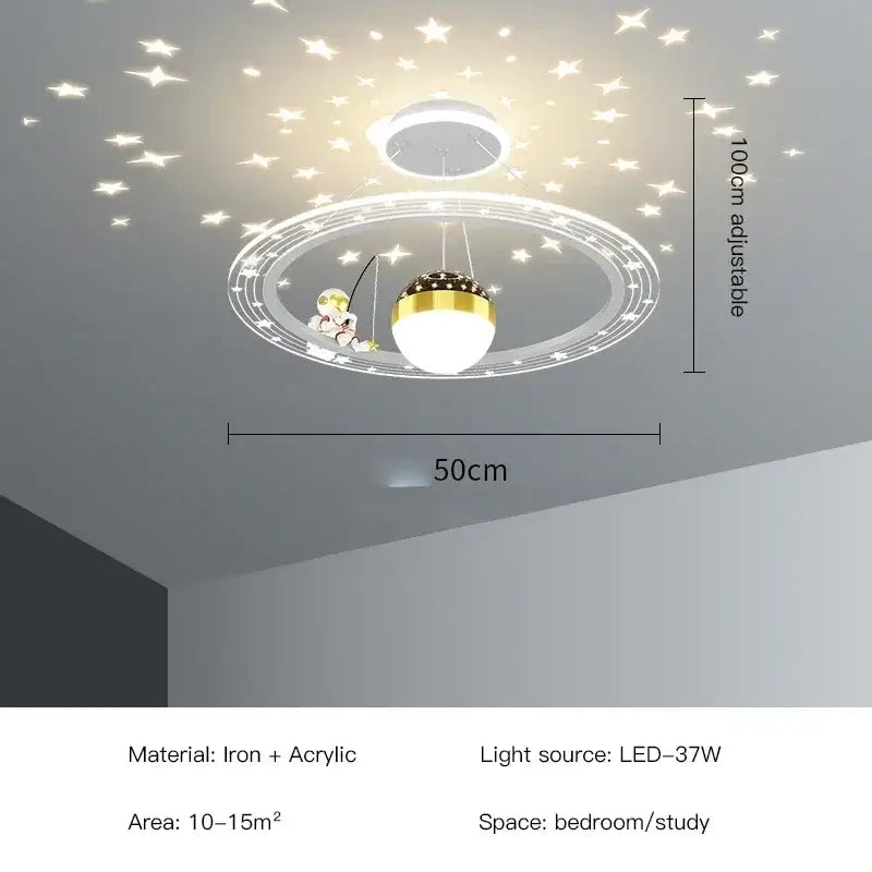 DecorBites™ LED Chandelier for Boy's Room with Remote Control and Modern Design
