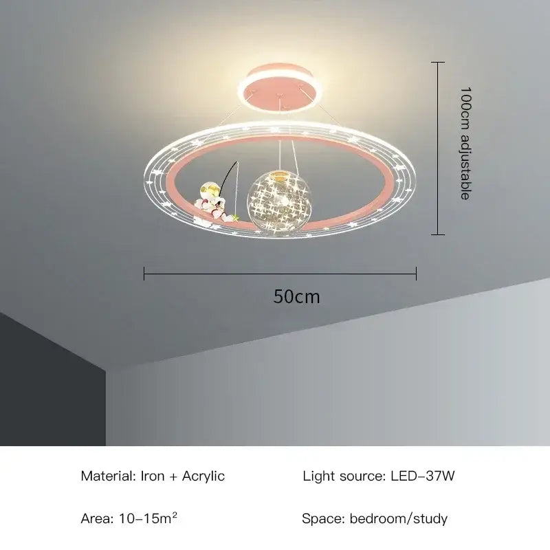 DecorBites™ LED Chandelier for Boy's Room with Remote Control and Modern Design