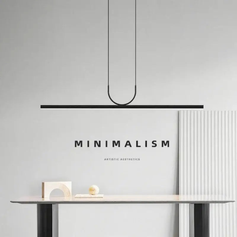 Nordic minimalist black metal led chandelier dining room pendant light