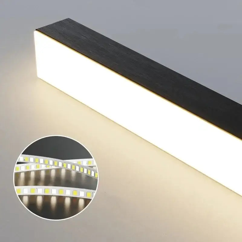 Nordic minimalist black metal led chandelier dining room pendant light
