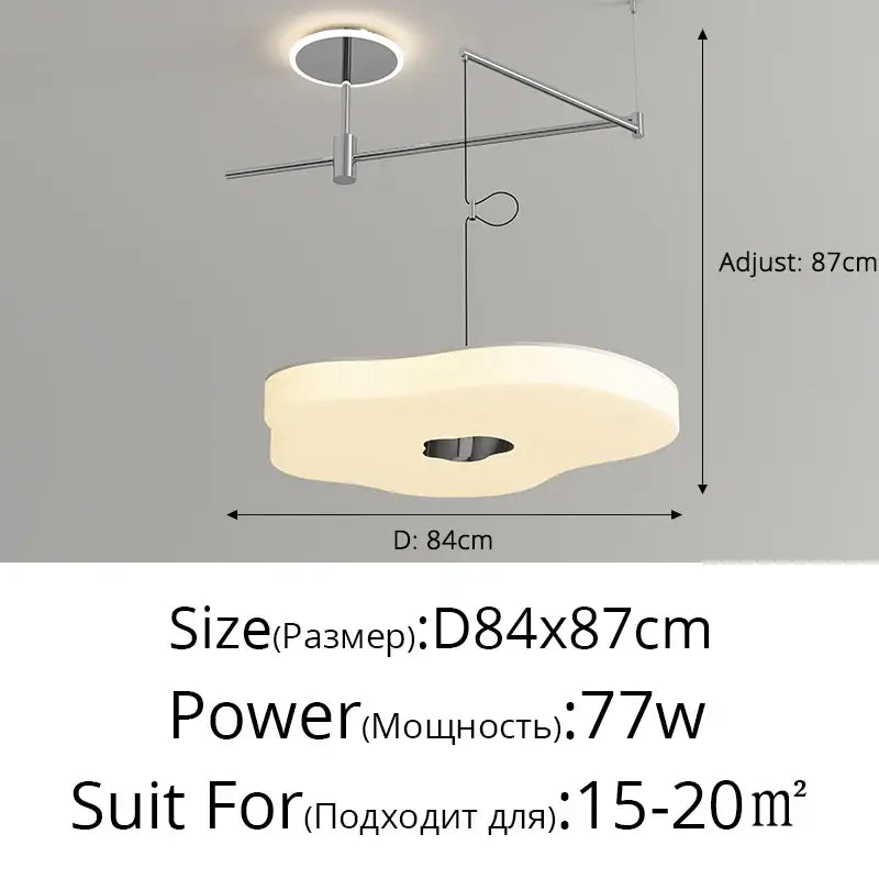 Modern minimalist off-white decorbites led chandelier living room light