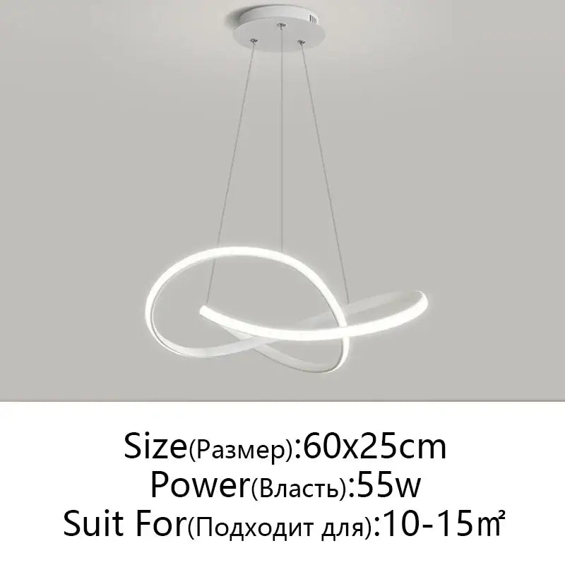 Modern black & white infinity led chandelier light dining room pendant
