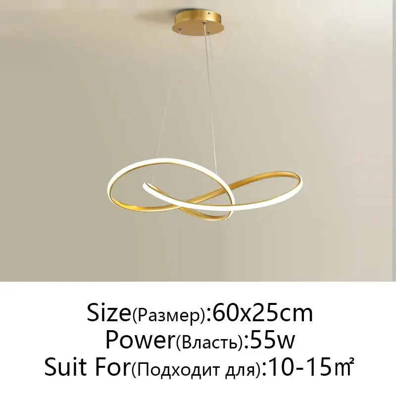 Modern black & white infinity led chandelier light dining room pendant
