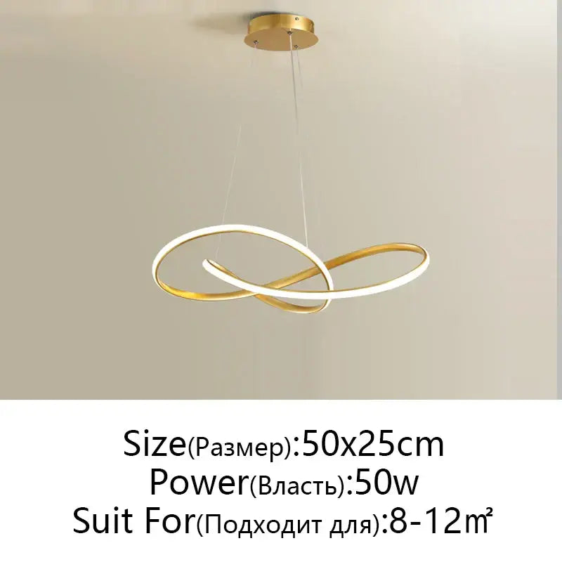Modern black & white infinity led chandelier light dining room pendant