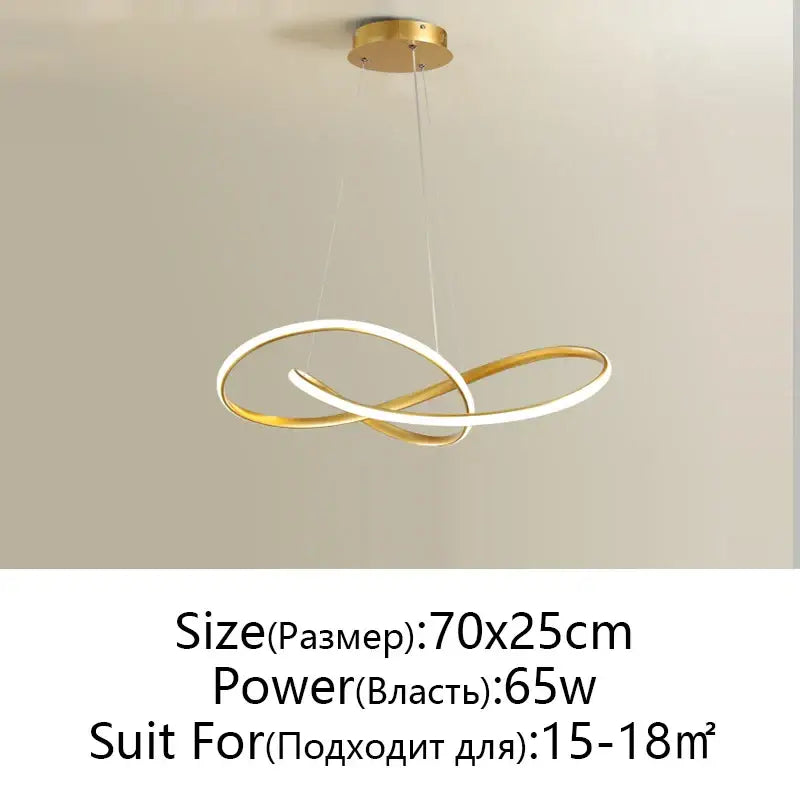 Modern black & white infinity led chandelier light dining room pendant