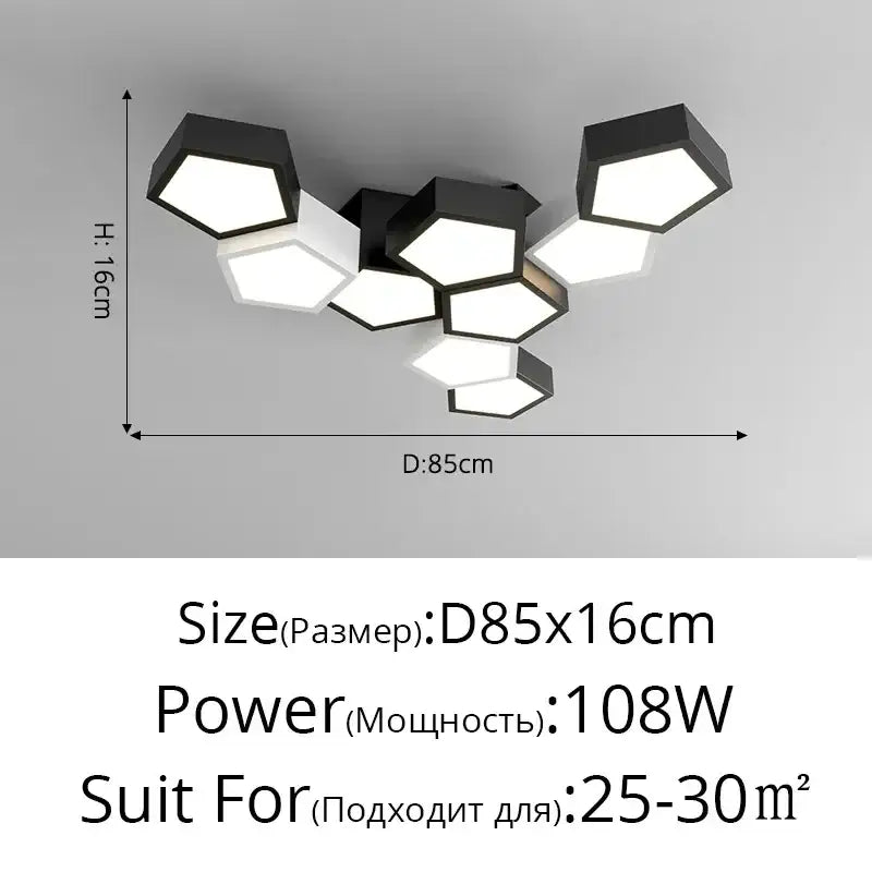 Modern white geometric decorbites led chandelier for living room