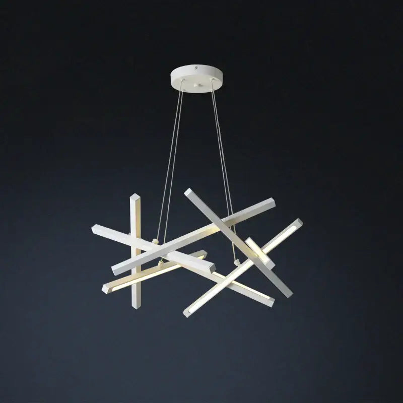Modern gold intersecting rectangular decorbites led chandelier living room