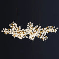 Gold frosted glass blossom decorbites led chandelier dining room