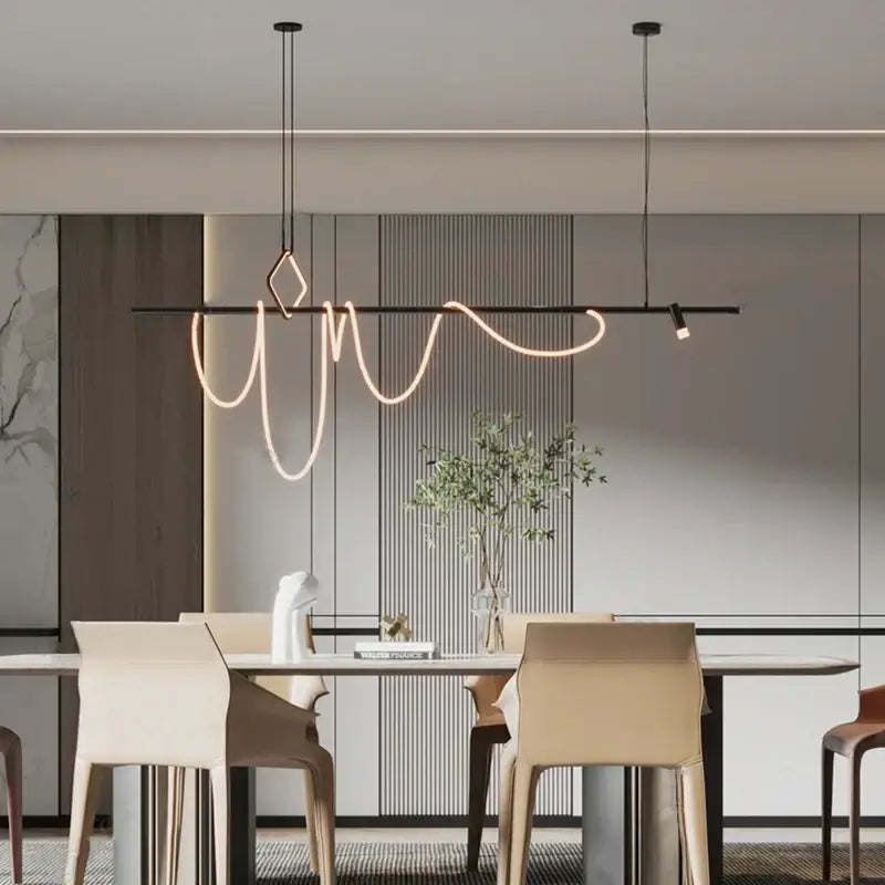 Modern minimalist black decorbites led chandelier for office