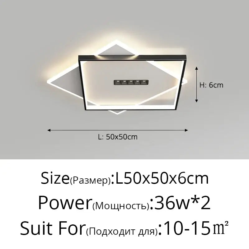 Modern black & white led chandelier lights living room spotlight