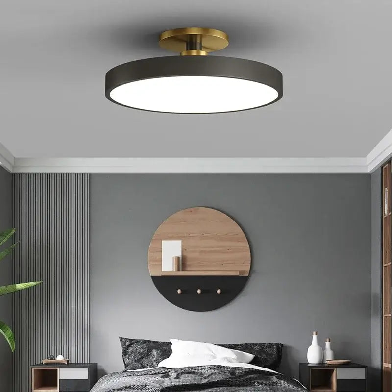 Modern black and brass led chandelier lights for living room