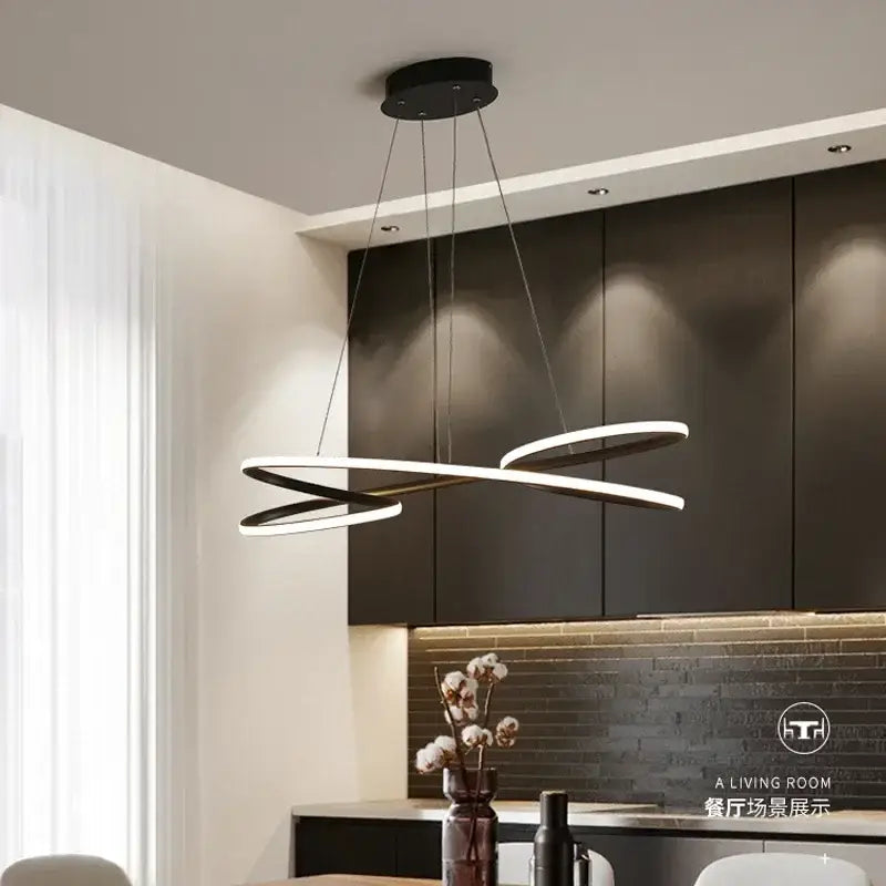 Modern black & white decorbites led chandelier dining room light