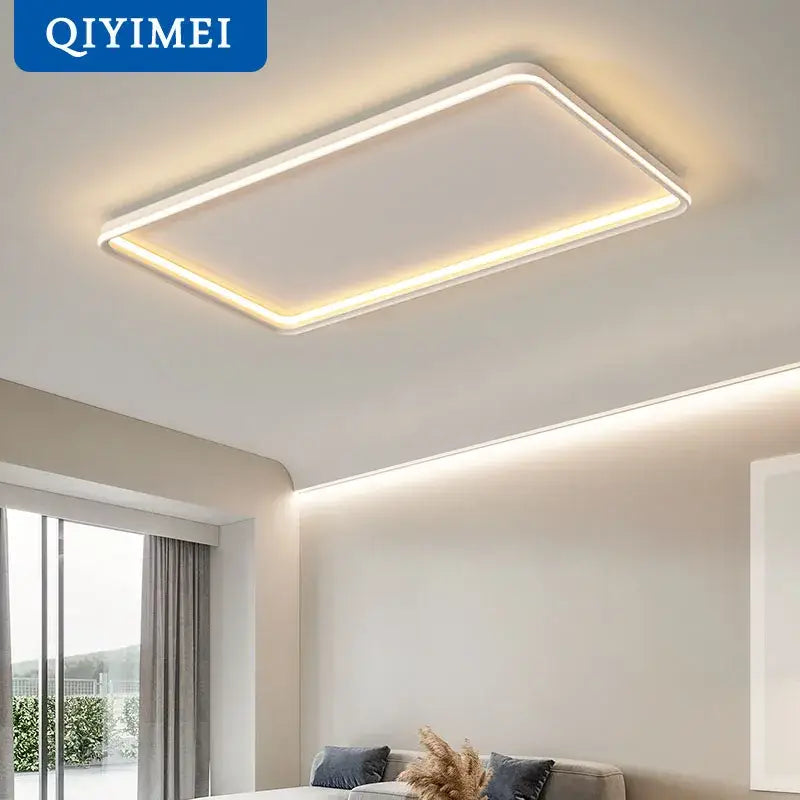 Modern minimalist white rectangular decorbites led chandelier bedroom