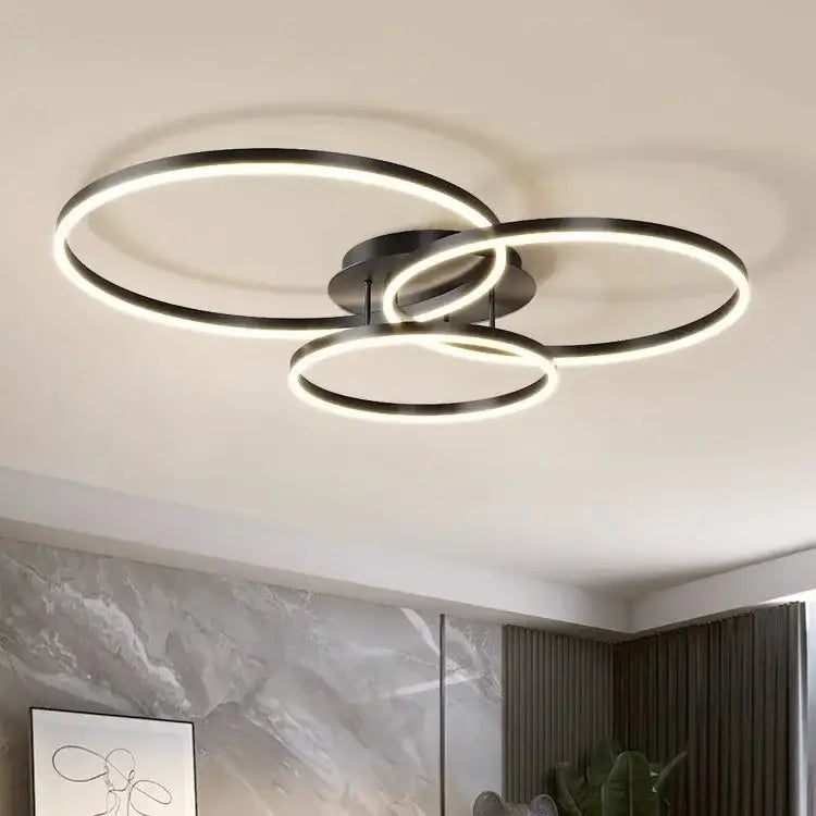 Modern black decorbites led chandelier bedroom circular ring light