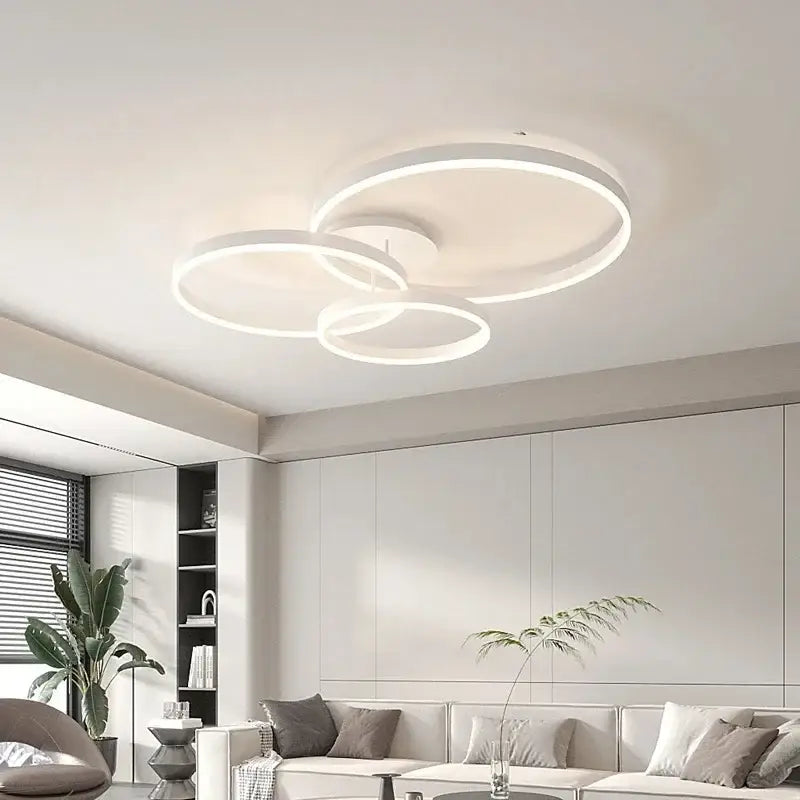 Modern black decorbites led chandelier bedroom circular ring light