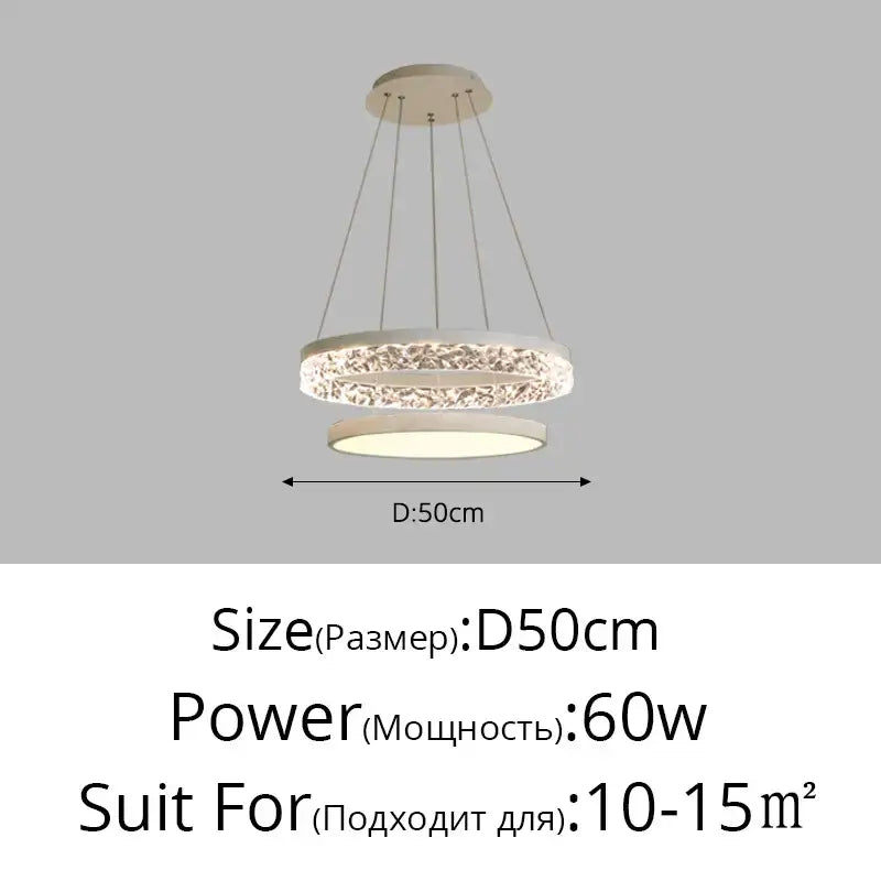 Modern gold textured crystal led chandelier pendant light dining room