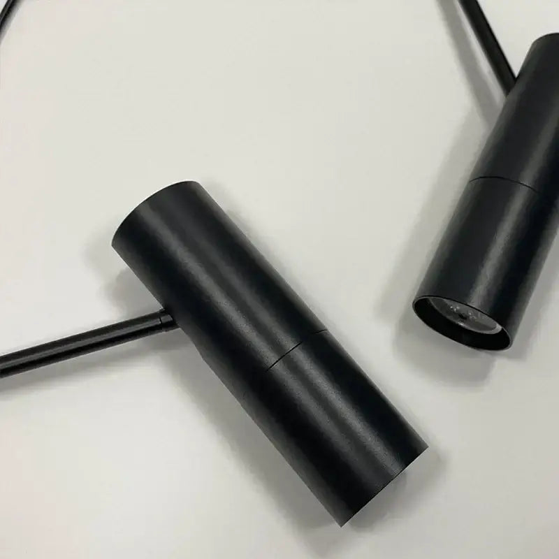 Modern black cylindrical pendant lighting dining room adjustable heads