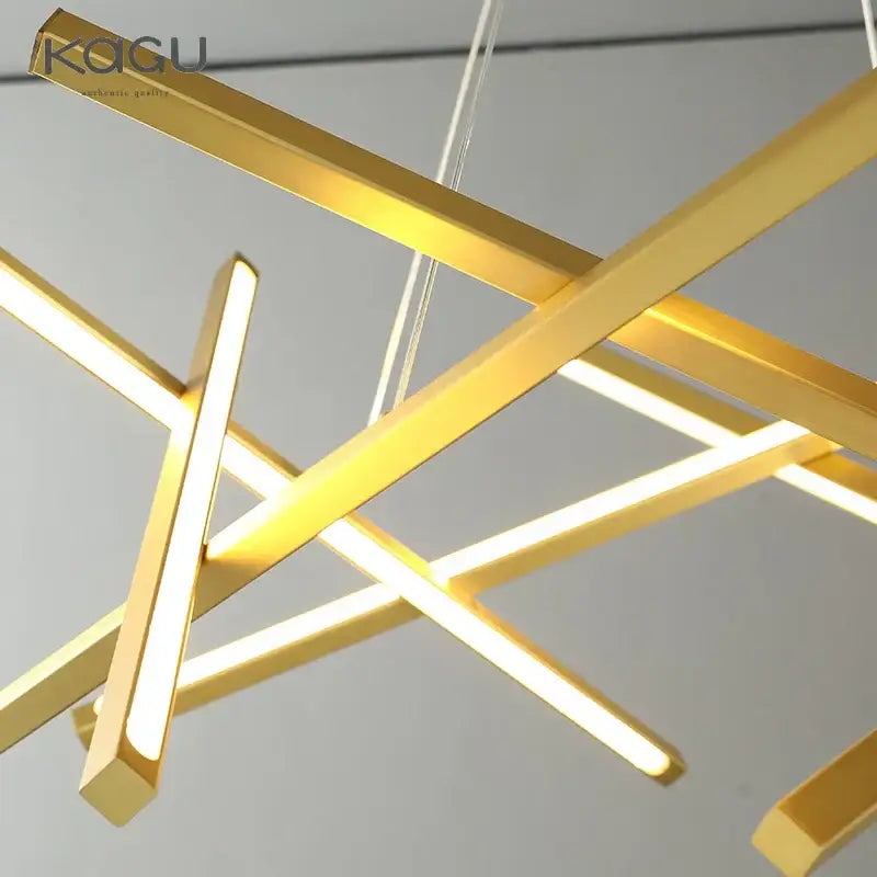 Modern black & gold decorbites led chandelier living room pendant light