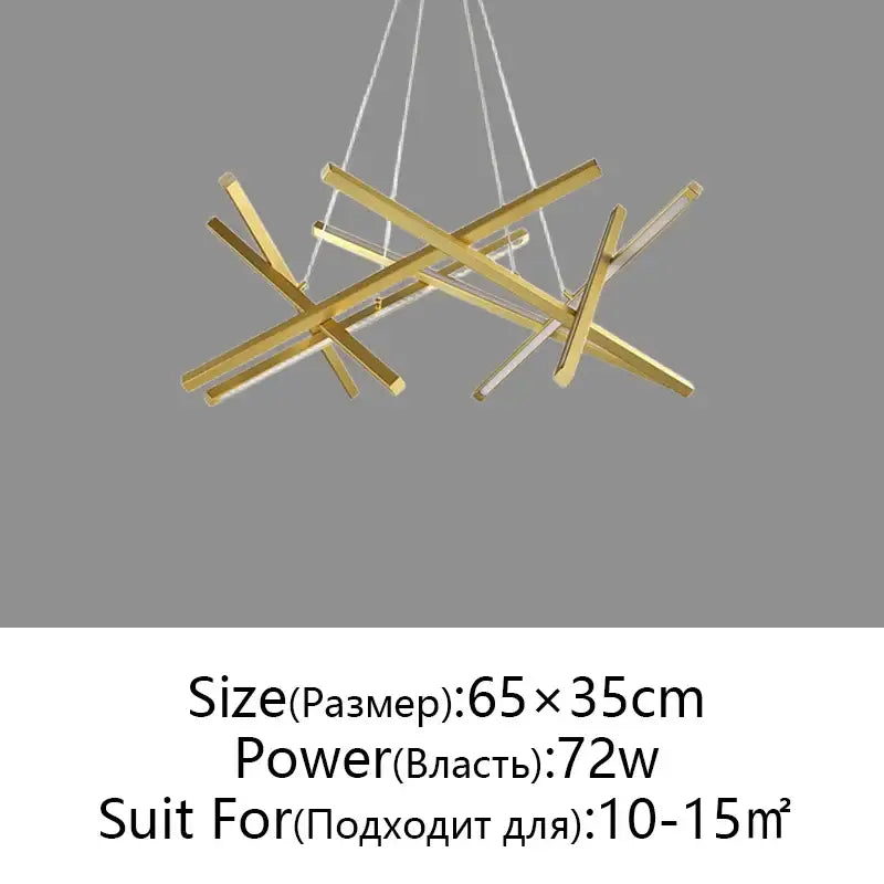 Modern black & gold decorbites led chandelier living room pendant light