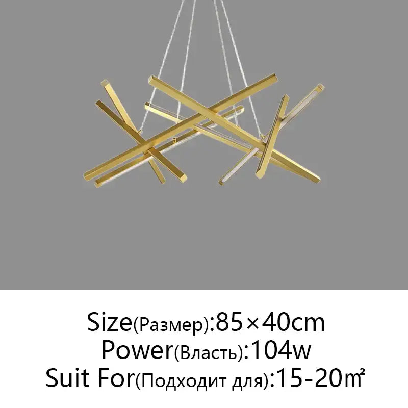 Modern black & gold decorbites led chandelier living room pendant light