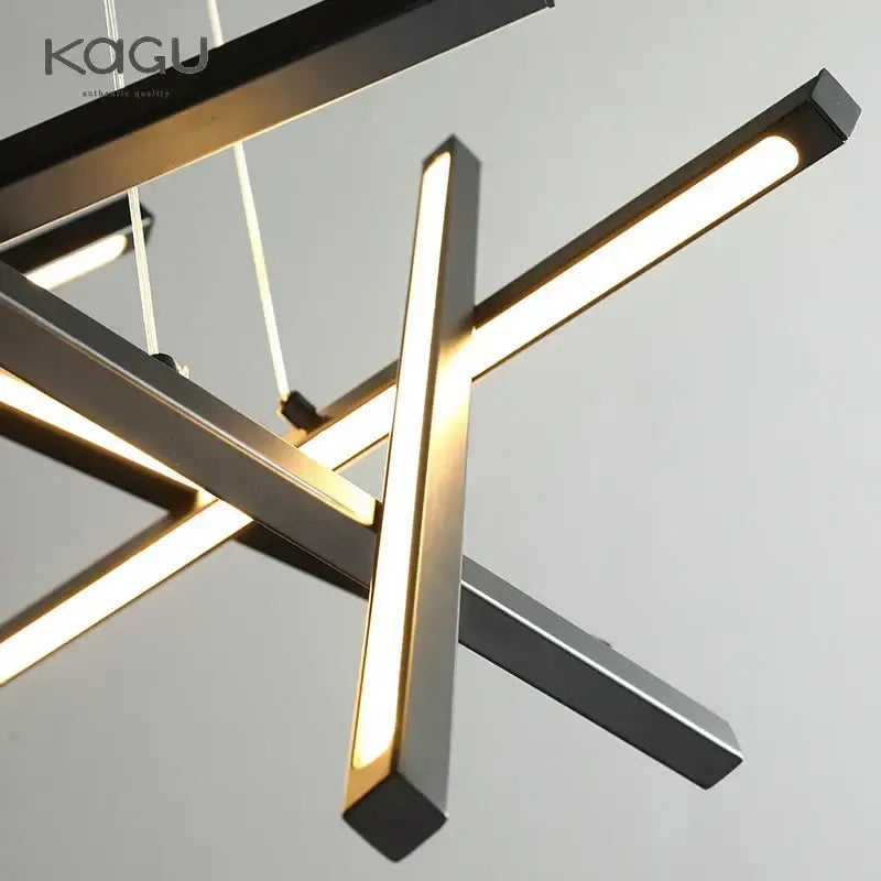 Modern black & gold decorbites led chandelier living room pendant light