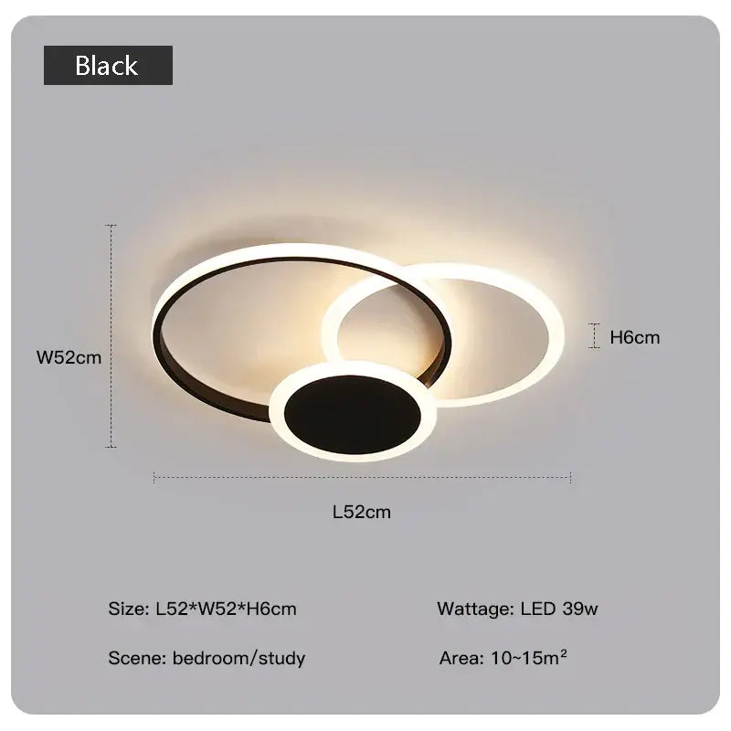 Modern geometric white led chandelier living room ceiling light