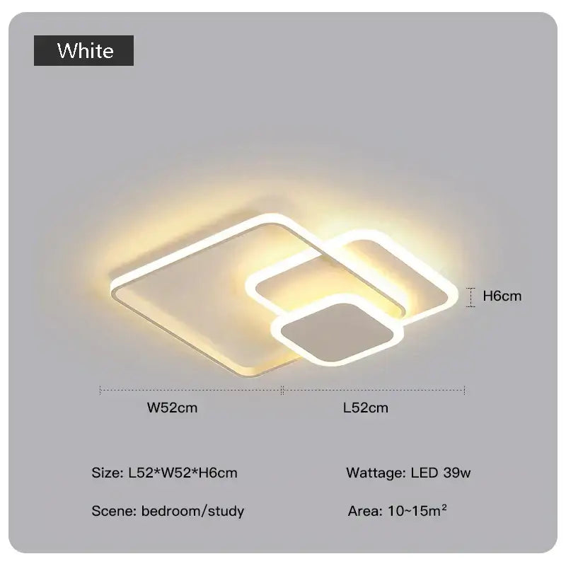 Modern geometric white led chandelier living room ceiling light