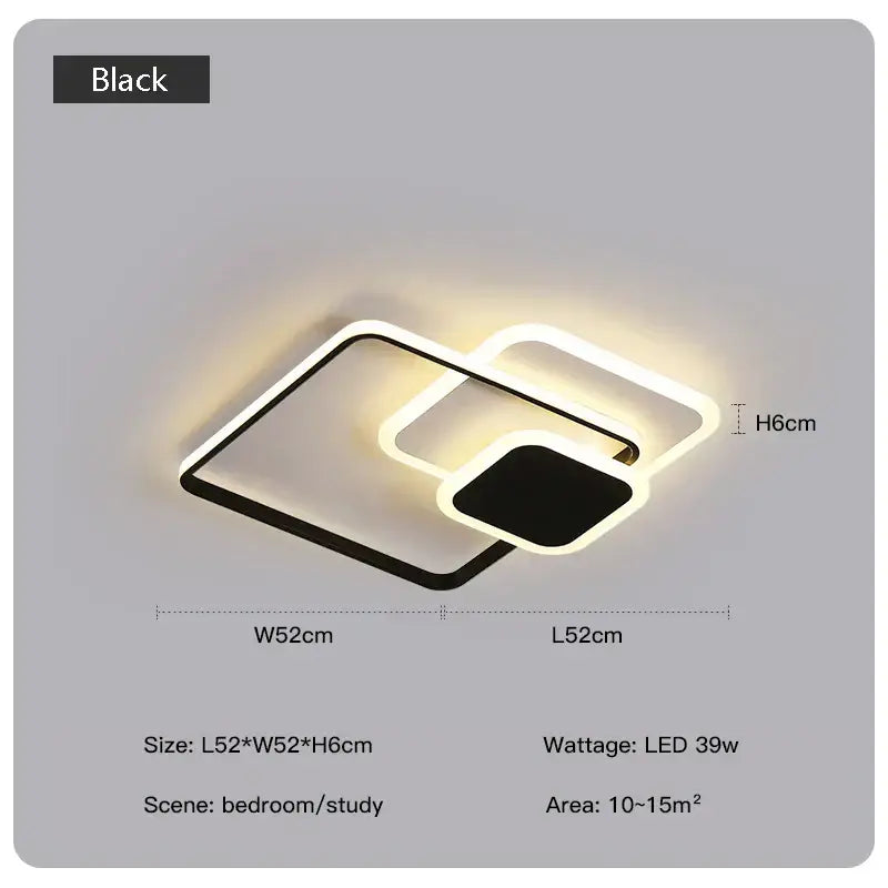 Modern geometric white led chandelier living room ceiling light