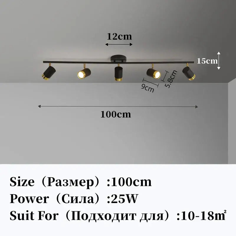 Decorbites led chandelier black & gold spotlight for living room