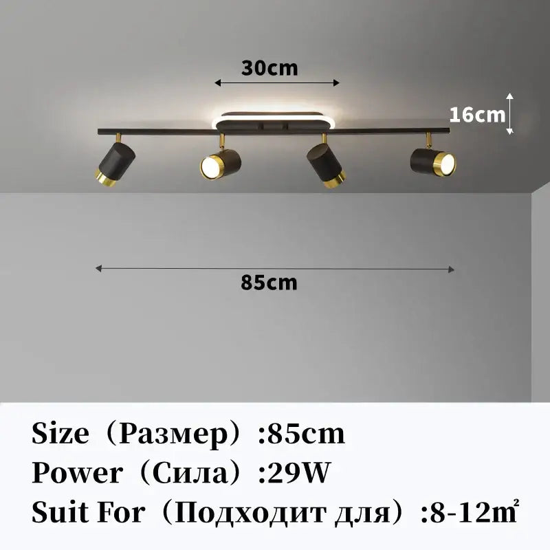 Decorbites led chandelier black & gold spotlight for living room
