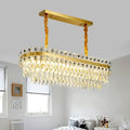 Modern gold led crystal drop oval chandelier dining room light fixture