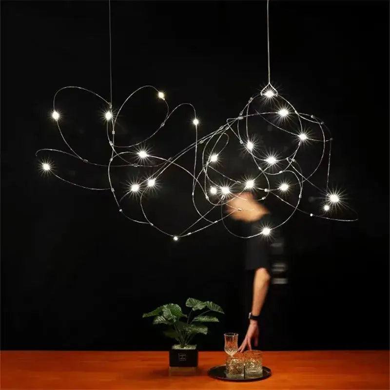 Modern minimal design led firefly chandelier kitchen pendant light