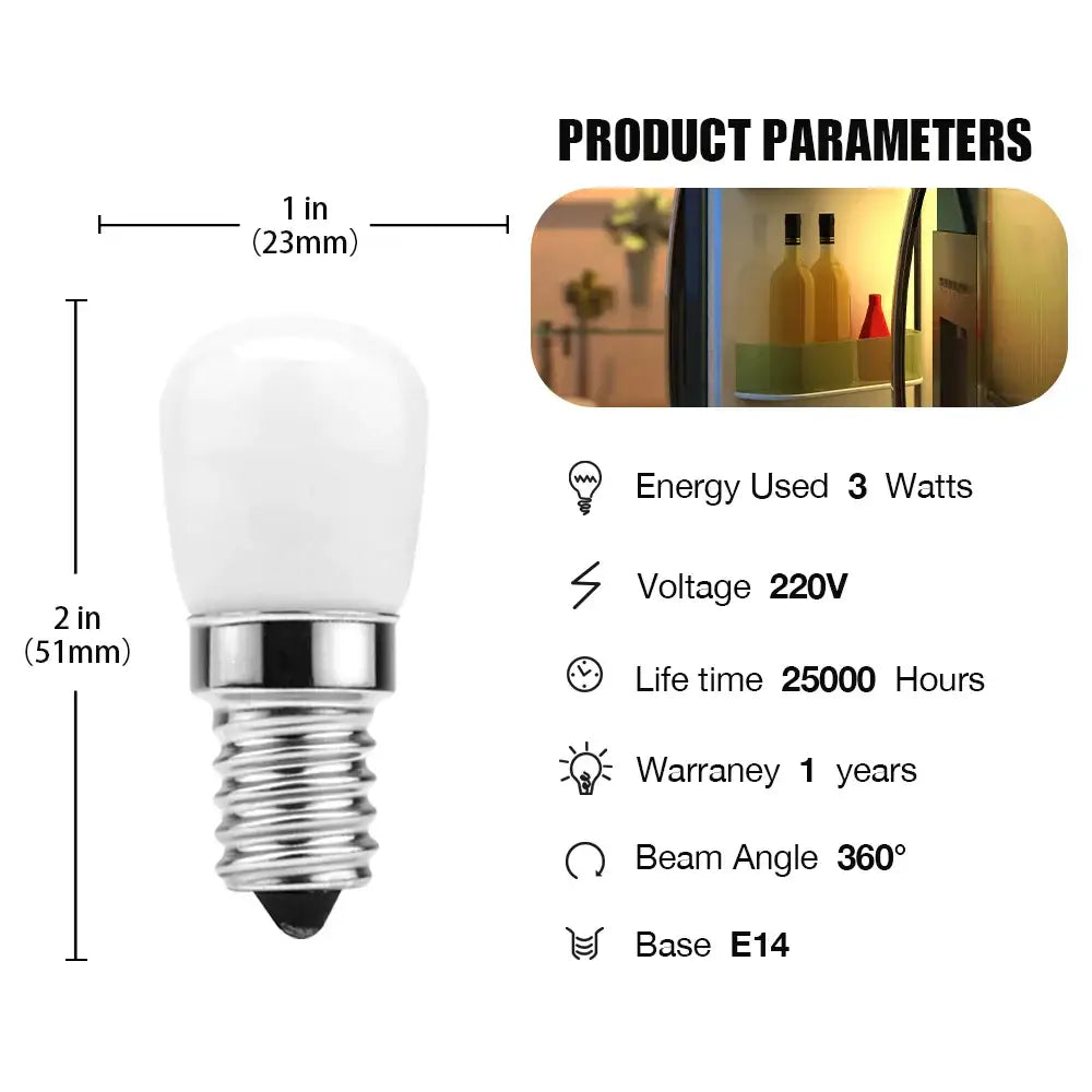 Decorbites led fridge bulb 2 pack white warm kitchen light replacement
