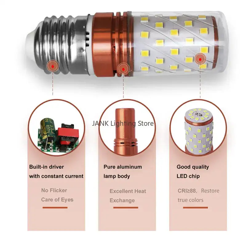 7w aluminum e14 85-265v bulbs warm & cold white dining room light