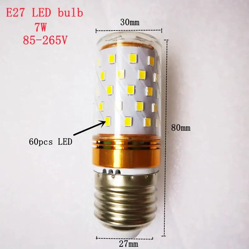7w aluminum e14 85-265v bulbs warm & cold white dining room light