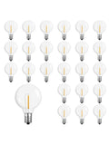 Clear glass led g40 e12 bulbs 25 pack outdoor garden decor