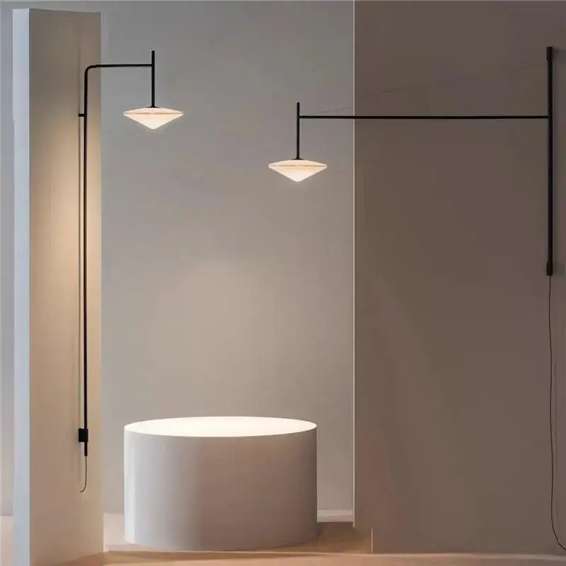 Minimalist black decorbites led glass wall lamp living room sconce