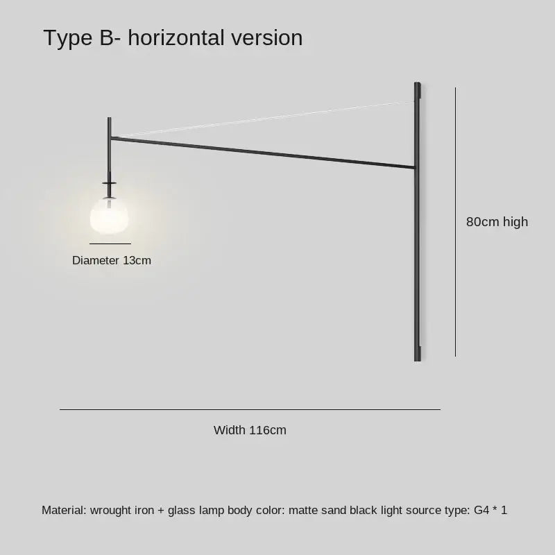Minimalist black decorbites led glass wall lamp living room sconce
