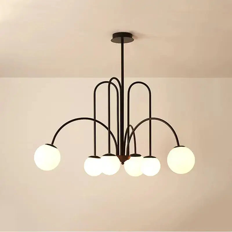 Modern gold led glass ball ceiling chandelier for dining room