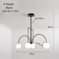 Modern gold led glass ball ceiling chandelier for dining room