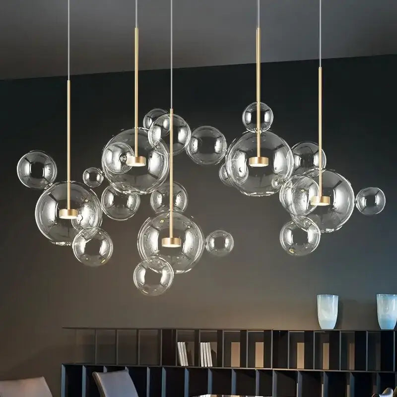 Modern gold glass ball chandelier – dining room pendant lights