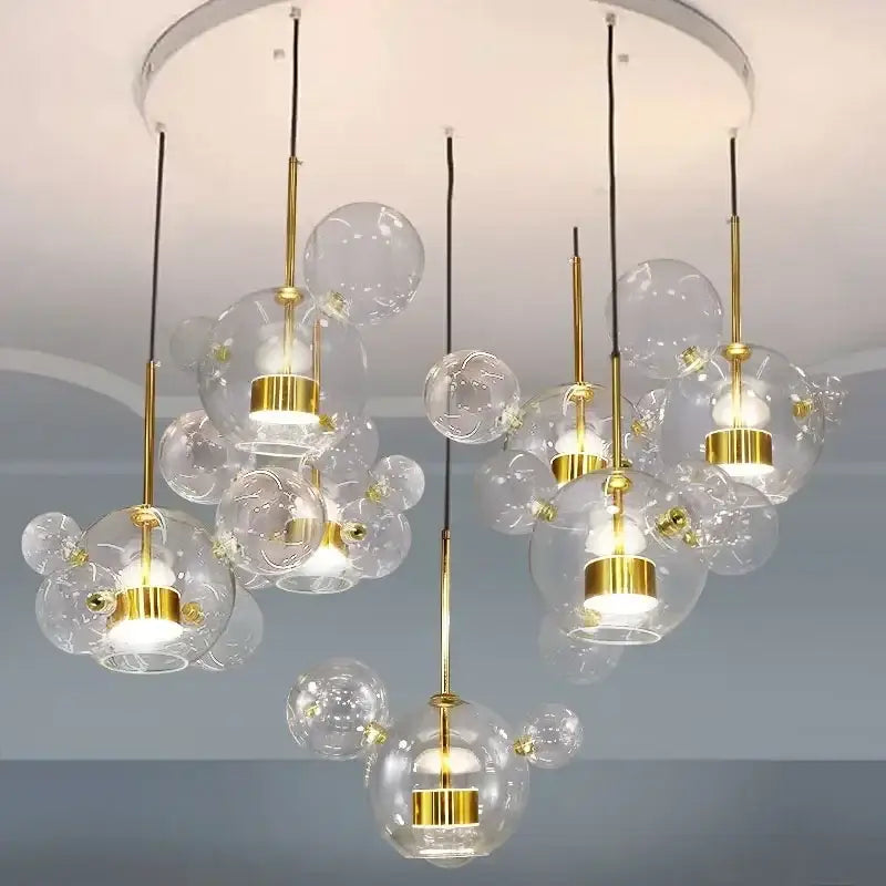 Modern gold glass ball chandelier – dining room pendant lights