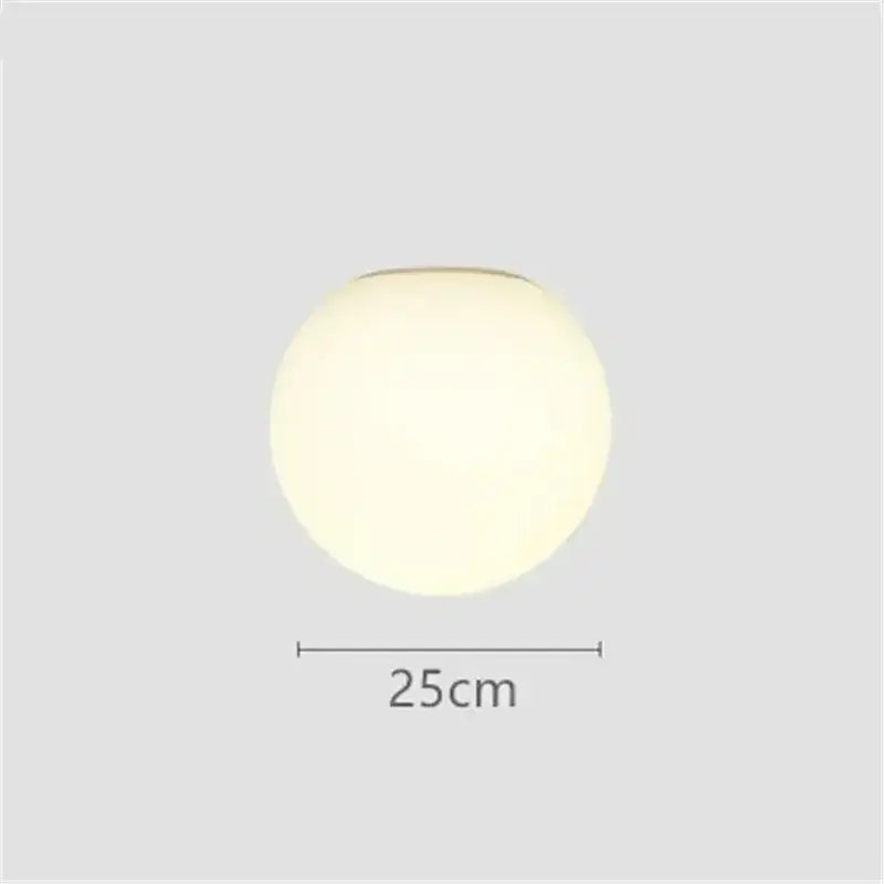 Minimalist matte white led glass ball wall sconce bedroom light