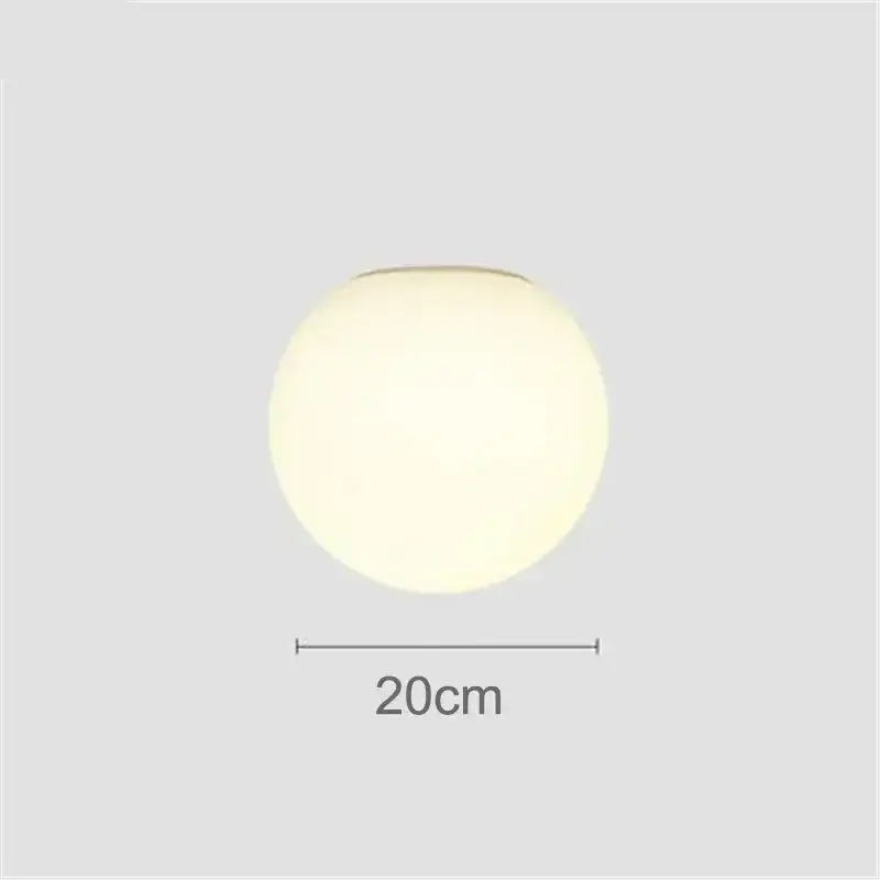 Minimalist matte white led glass ball wall sconce bedroom light