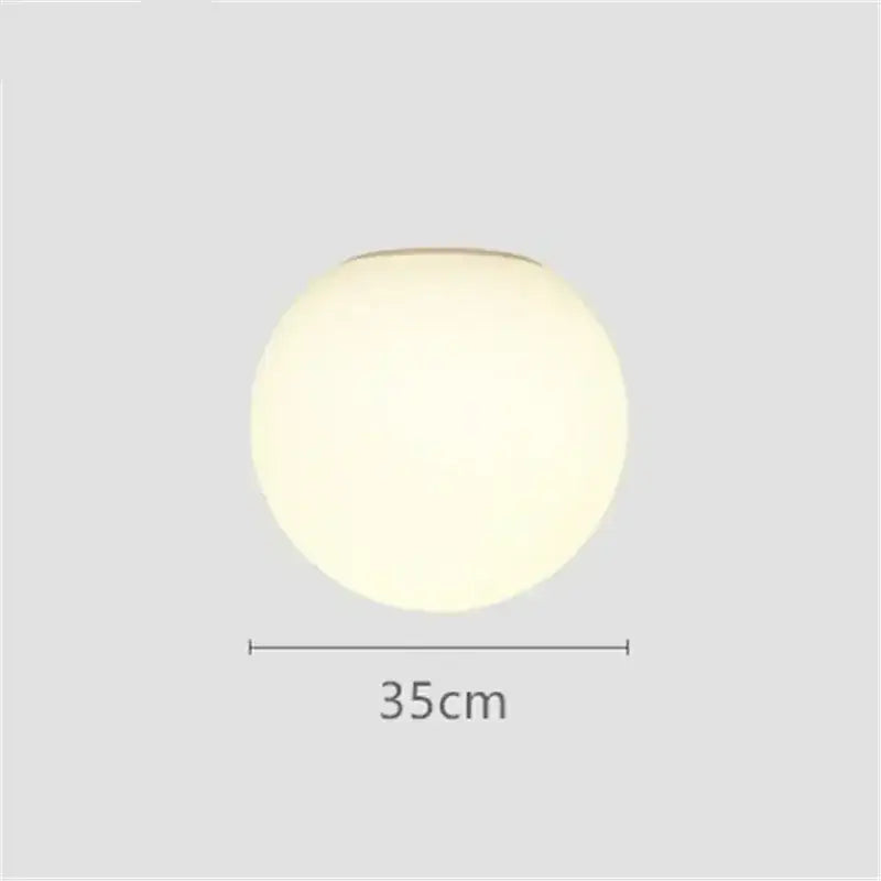 Minimalist matte white led glass ball wall sconce bedroom light